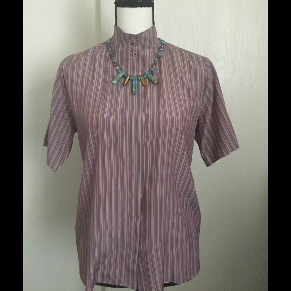 Vintage Marc D’Alcy Mandarin Collar Button-down